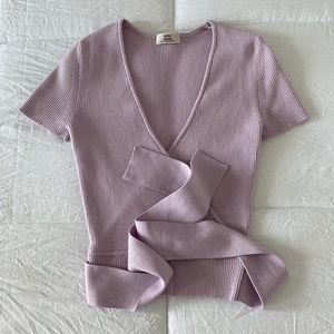 aritzia little moon purple prunella knit top